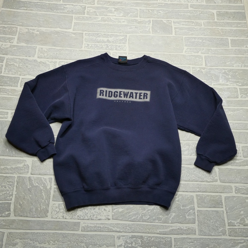 VINTAGE Ridgewater College Sweater Adult‎ Large Soffe Fleece Crewneck Sweatshirt